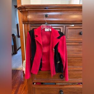 Vintage Y2K Fashion Bug Red & Black Velvet Jacket Sz 6